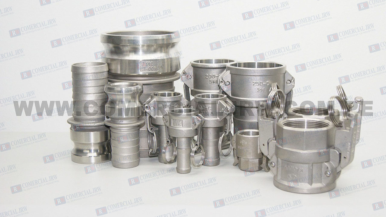 Acoples Camlock, TIPO A, TIPO B, TIPO C, TIPO F, TIPO E, TIPO D, TIPO DC, TIPO DP