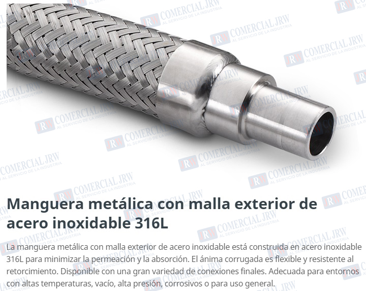 Mangueras Metálicas, mangueras flexometalicas, mangueras inox, mangueras acero inoxidable, mangueras metalicas flexibles